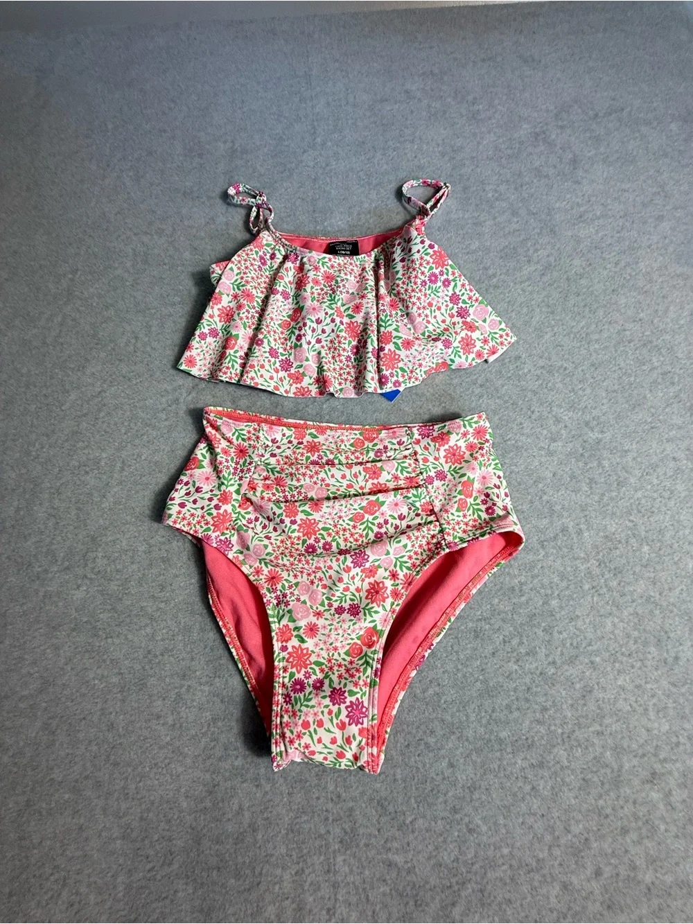 NWT Girls Floral Pink Tankini Swim Set Size Large